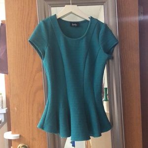 Turquoise Peplum Top